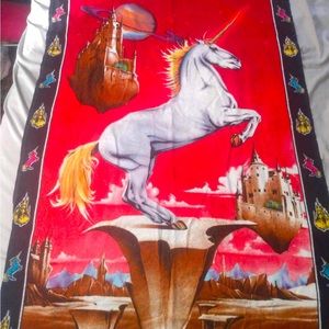 Rare, vintage unicorn fantasy tapestry